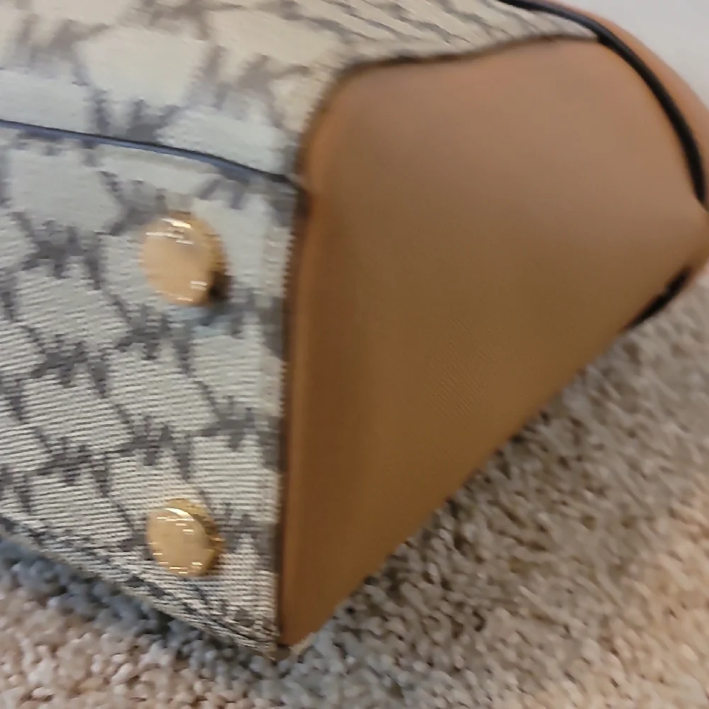 SOLD Michael Kors Hamilton Satchel/Bag/Purse Tan and Brown Satchel NWOT - Picture 6 of 15
